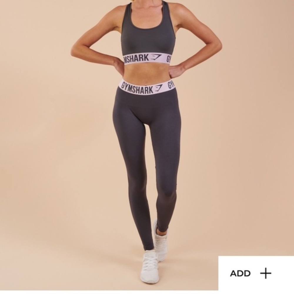 Gymshark Fit Leggings-Charcoal/Chalk Pink-Medium